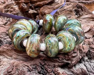11 Ocean Mist Gold Lampwork Beads Set SRA