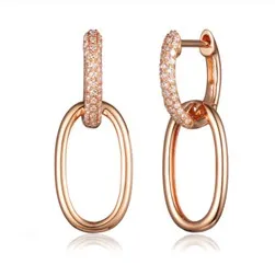 14k Gold 0.18Ct Diamond Dangle Earring with 74 Diamonds, available in White, Rose Yellow and Two Tone Gold