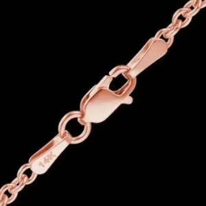14k Rose Gold Diamond-Cut Cable 16" Chain