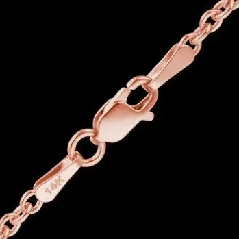 14k Rose Gold Diamond-Cut Cable 16" Chain