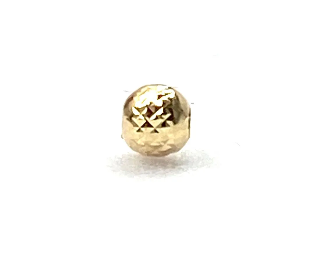 14K solid yellow gold texture bead, SKU# 1004940SMP