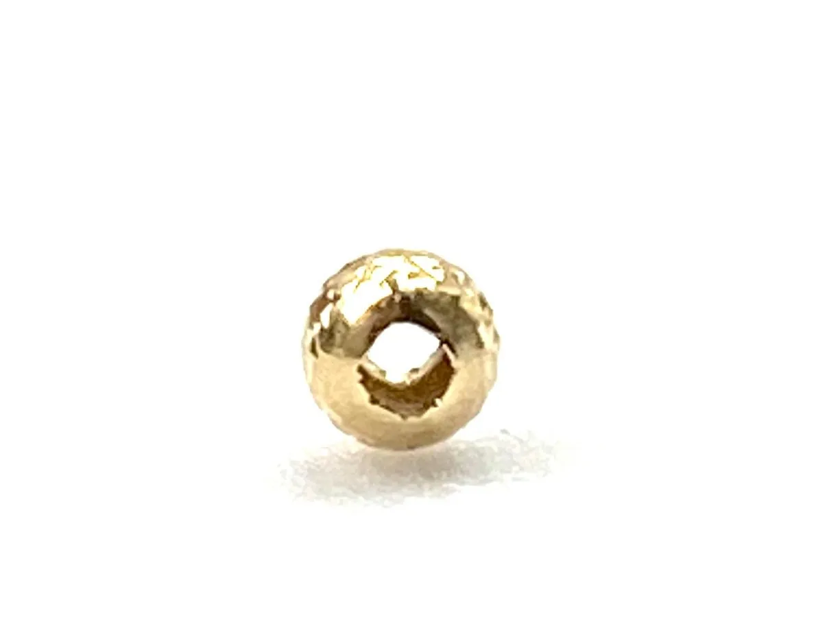14K solid yellow gold texture bead, SKU# 1004940SMP