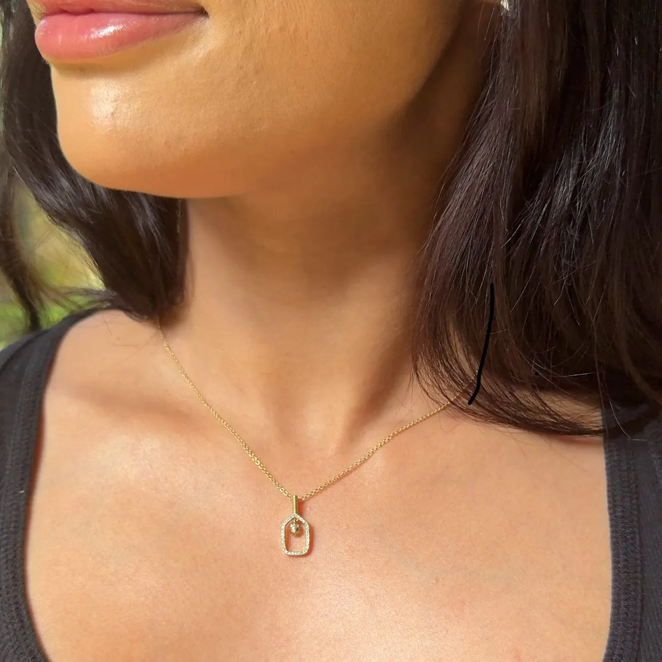 18K Gold and Diamond Pickleball Charm, Small