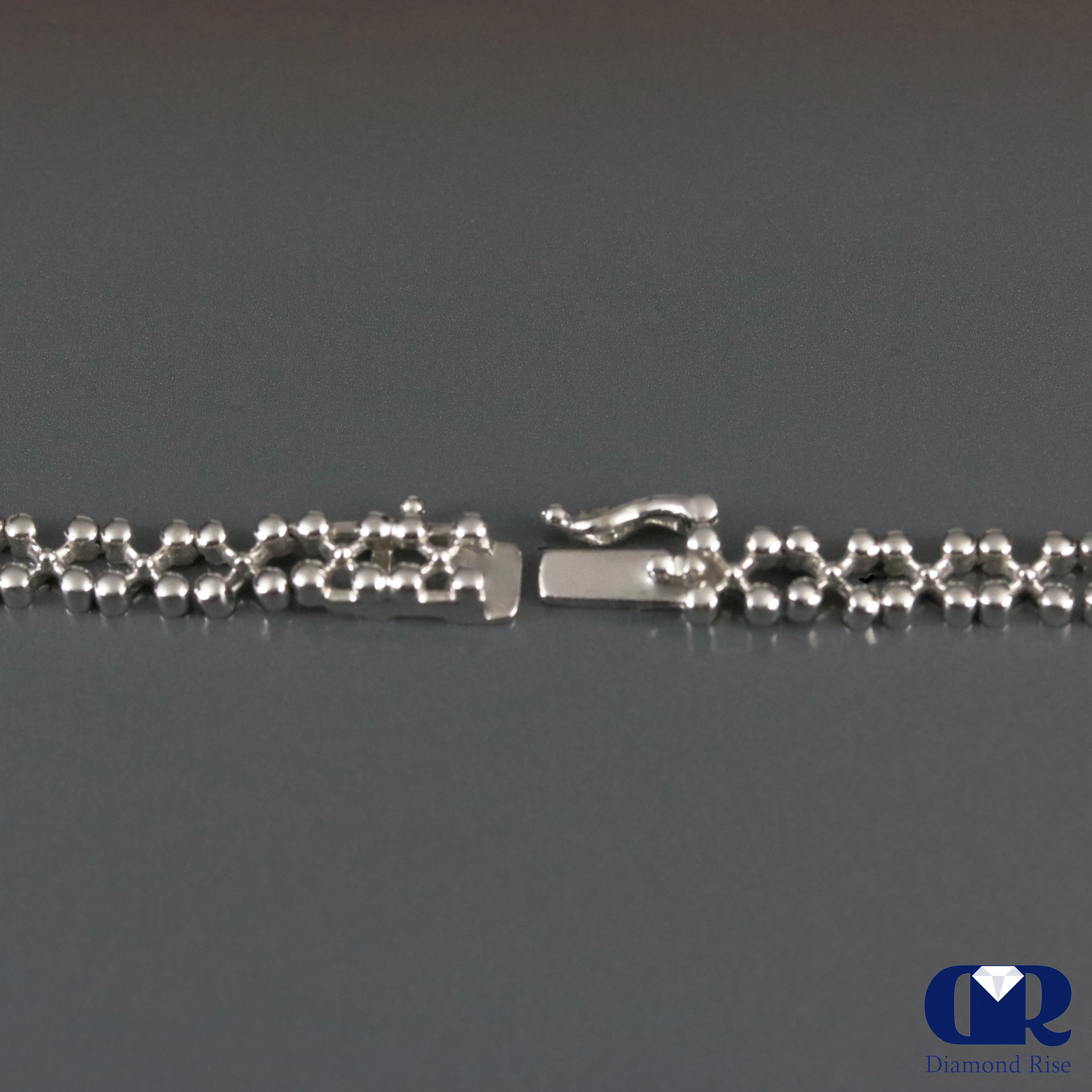 3.85 Ct Round Cut Diamond Necklace In 14K White 17"