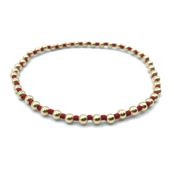 3mm Color Crush Newport Red & Gold Waterproof Bracelet 6.5"