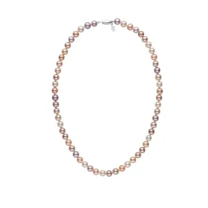6.5-7.0 mm 16 Inch Multicolor Freshadama Freshwater Pearl Necklace
