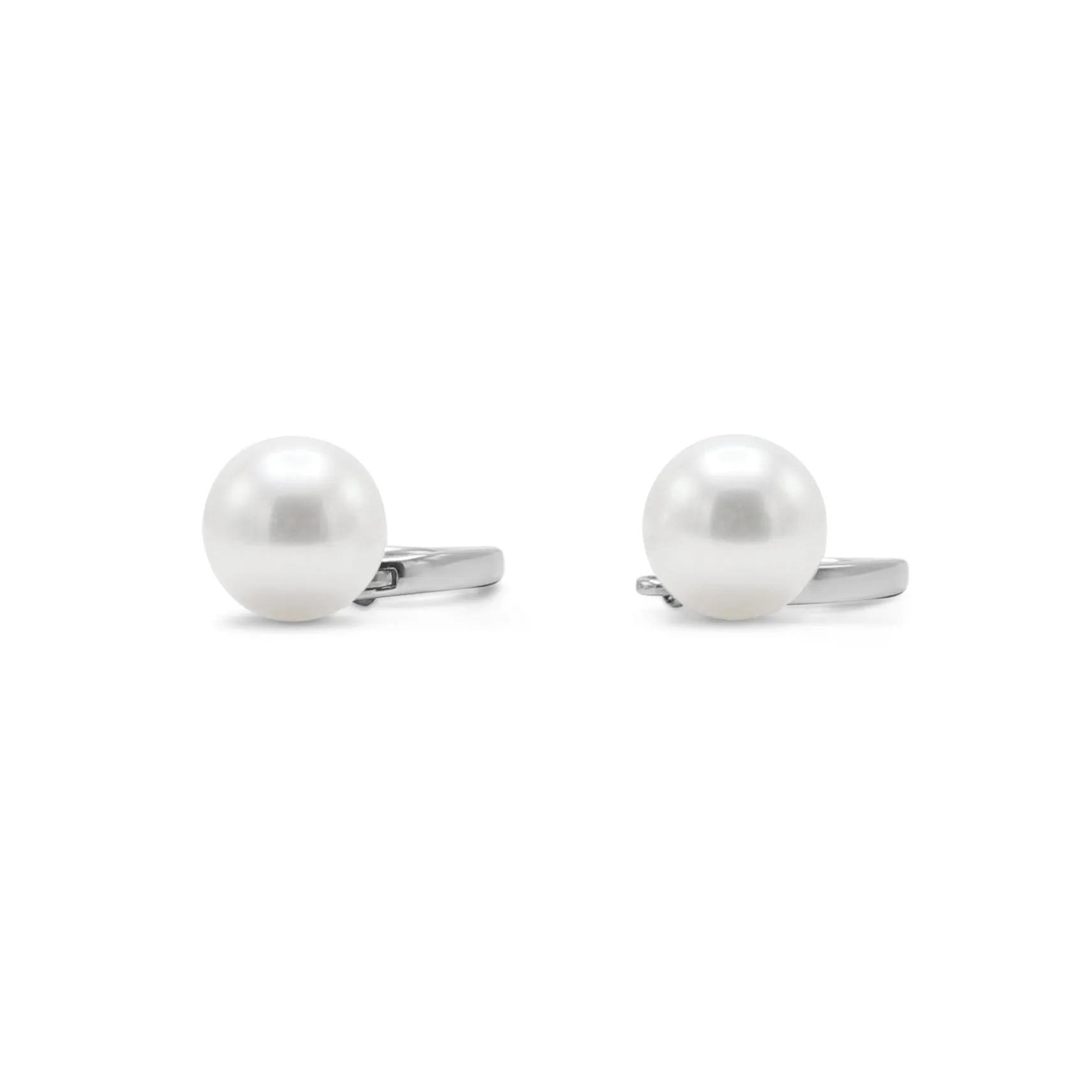 7mm White Akoya Cultured Pearl Earrings - By Mikimoto