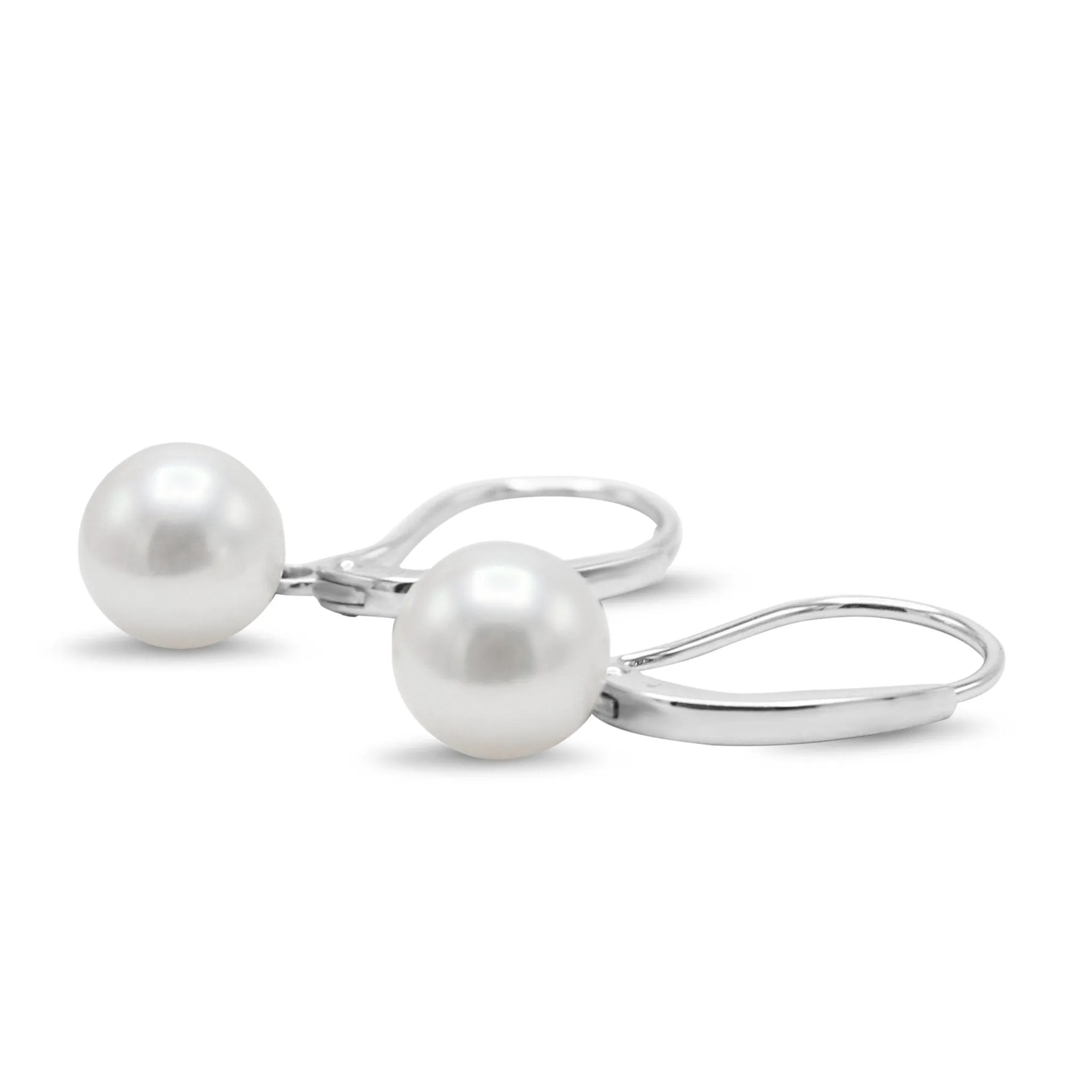 7mm White Akoya Cultured Pearl Earrings - By Mikimoto