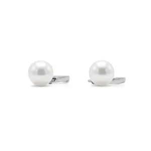 7mm White Akoya Cultured Pearl Earrings - By Mikimoto