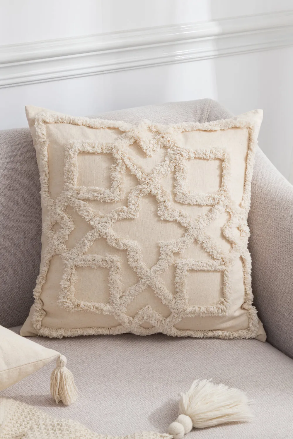 8 Styles Fringe Trim Throw Pillow Cover