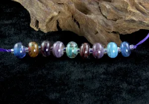 9 Handmade Transparent Swirl Lampwork Beads SRA