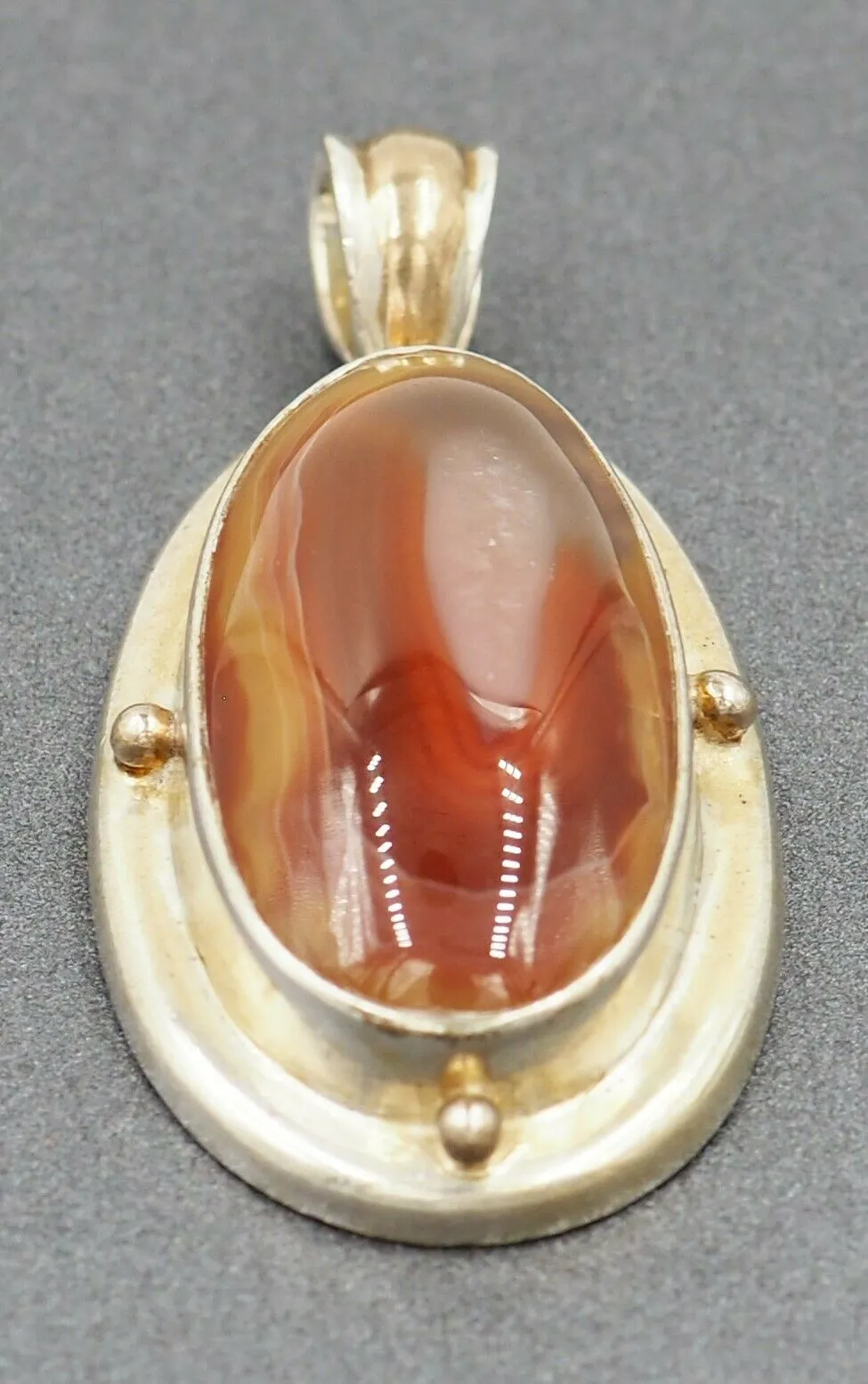 925 Sterling Silver Banded Agate Pendant