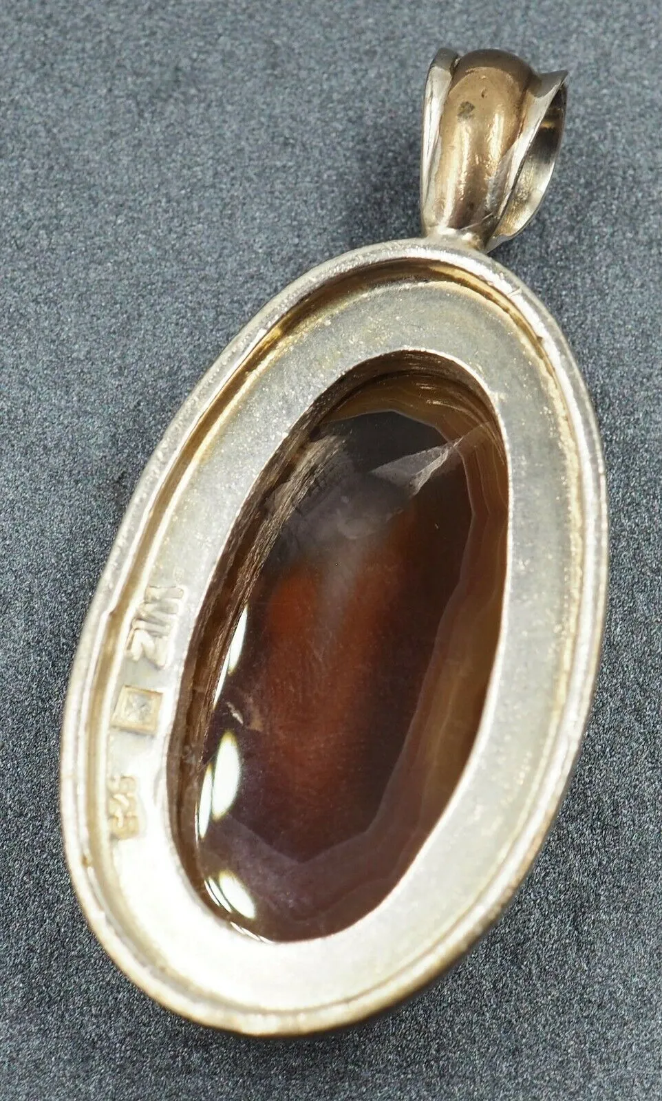 925 Sterling Silver Banded Agate Pendant