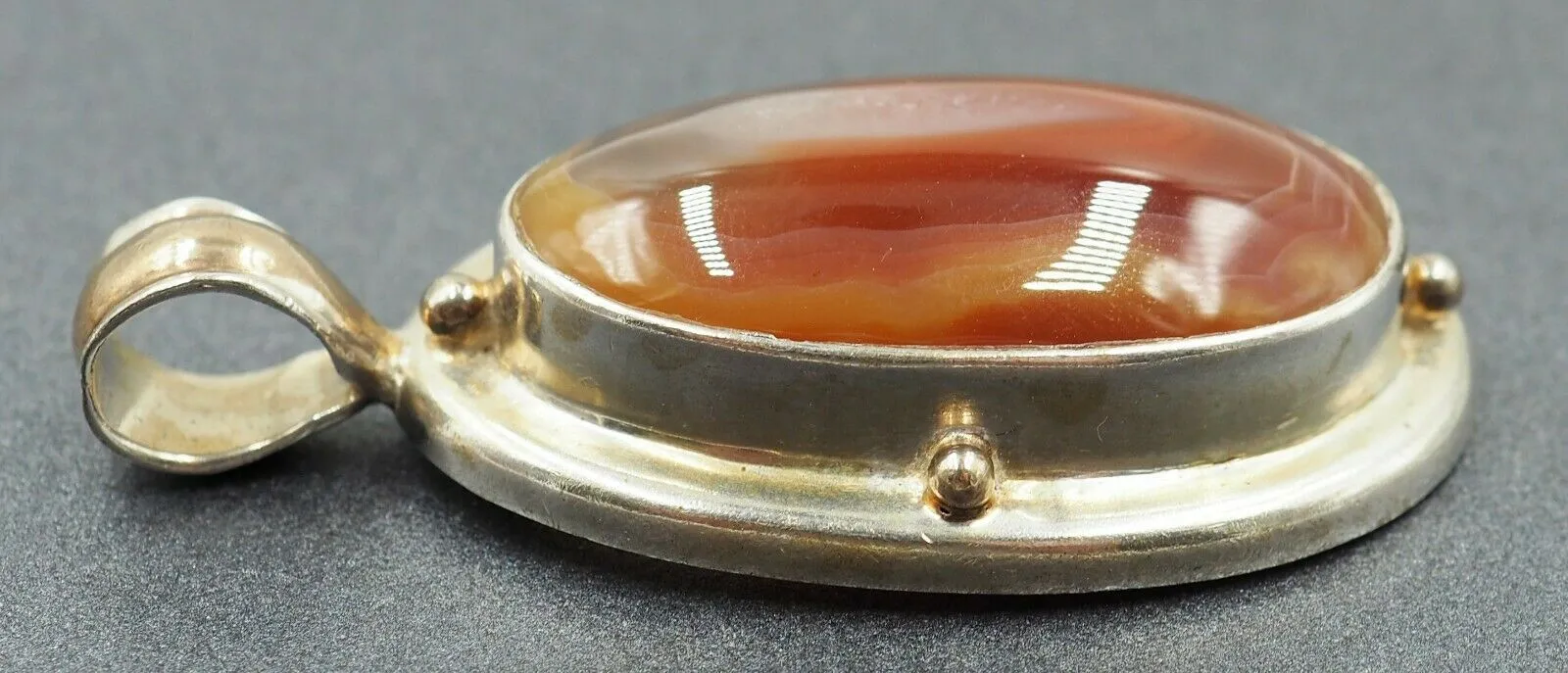 925 Sterling Silver Banded Agate Pendant
