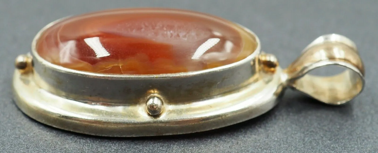 925 Sterling Silver Banded Agate Pendant