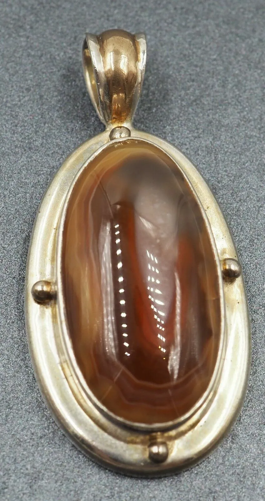 925 Sterling Silver Banded Agate Pendant