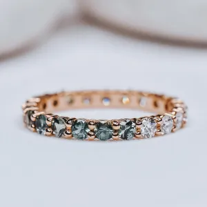 Abigail Eternity Diamond and Montana Sapphire Band