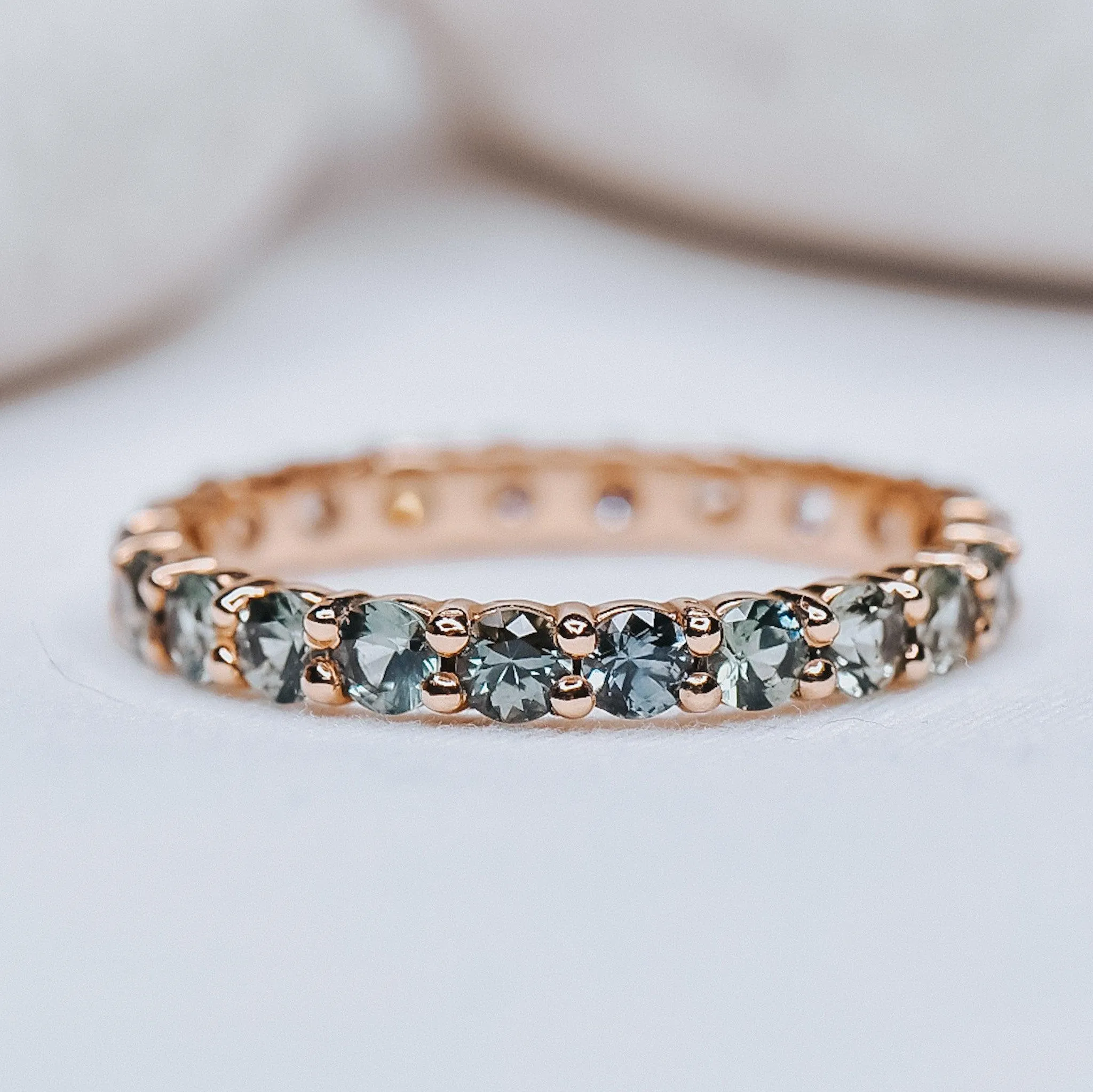 Abigail Eternity Diamond and Montana Sapphire Band