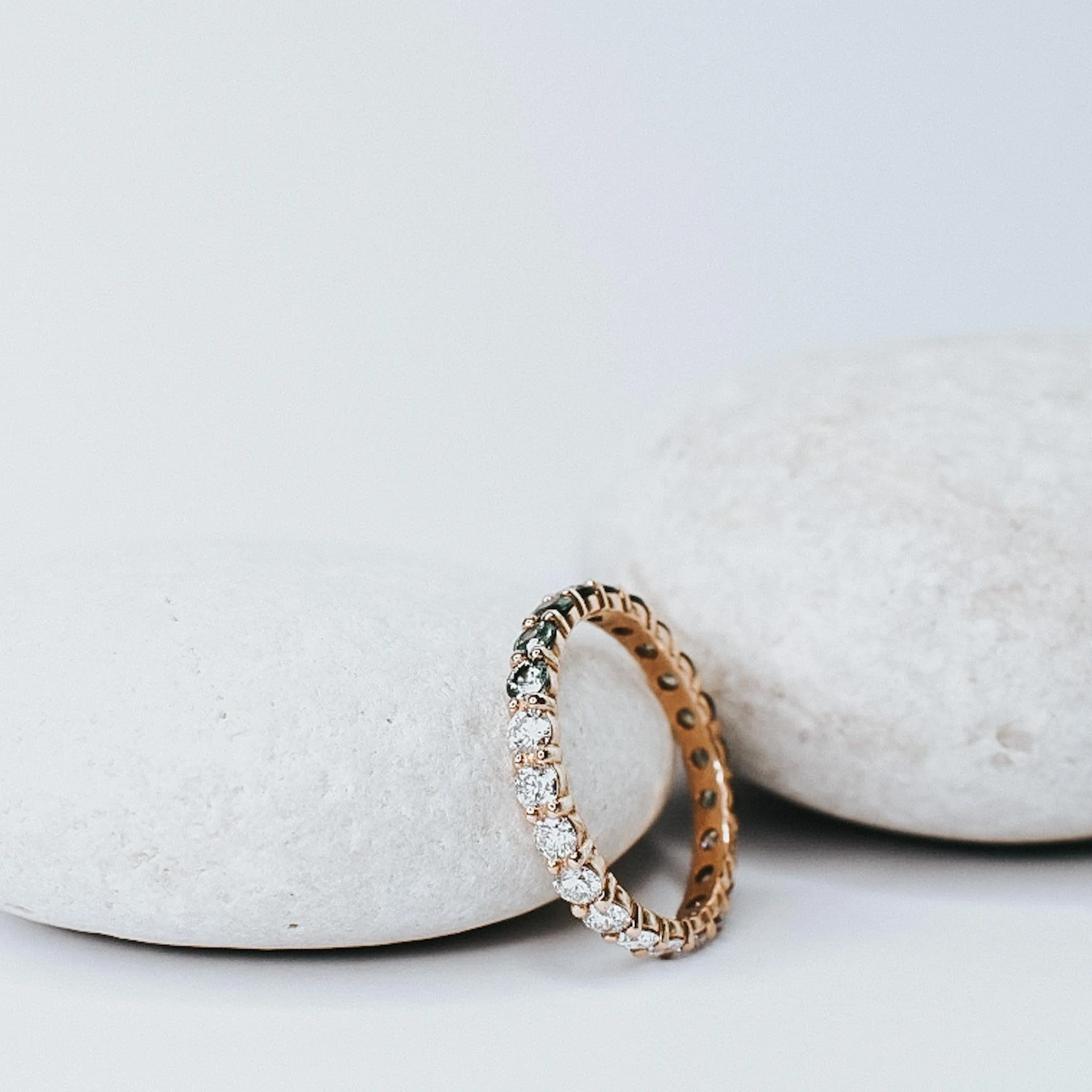 Abigail Eternity Diamond and Montana Sapphire Band