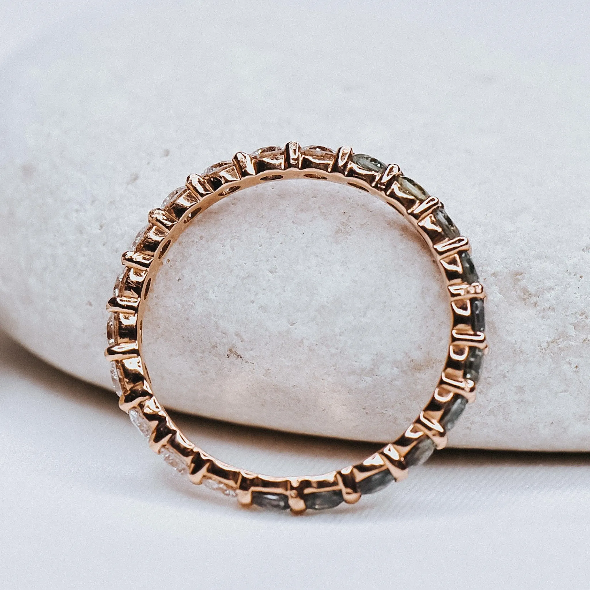 Abigail Eternity Diamond and Montana Sapphire Band
