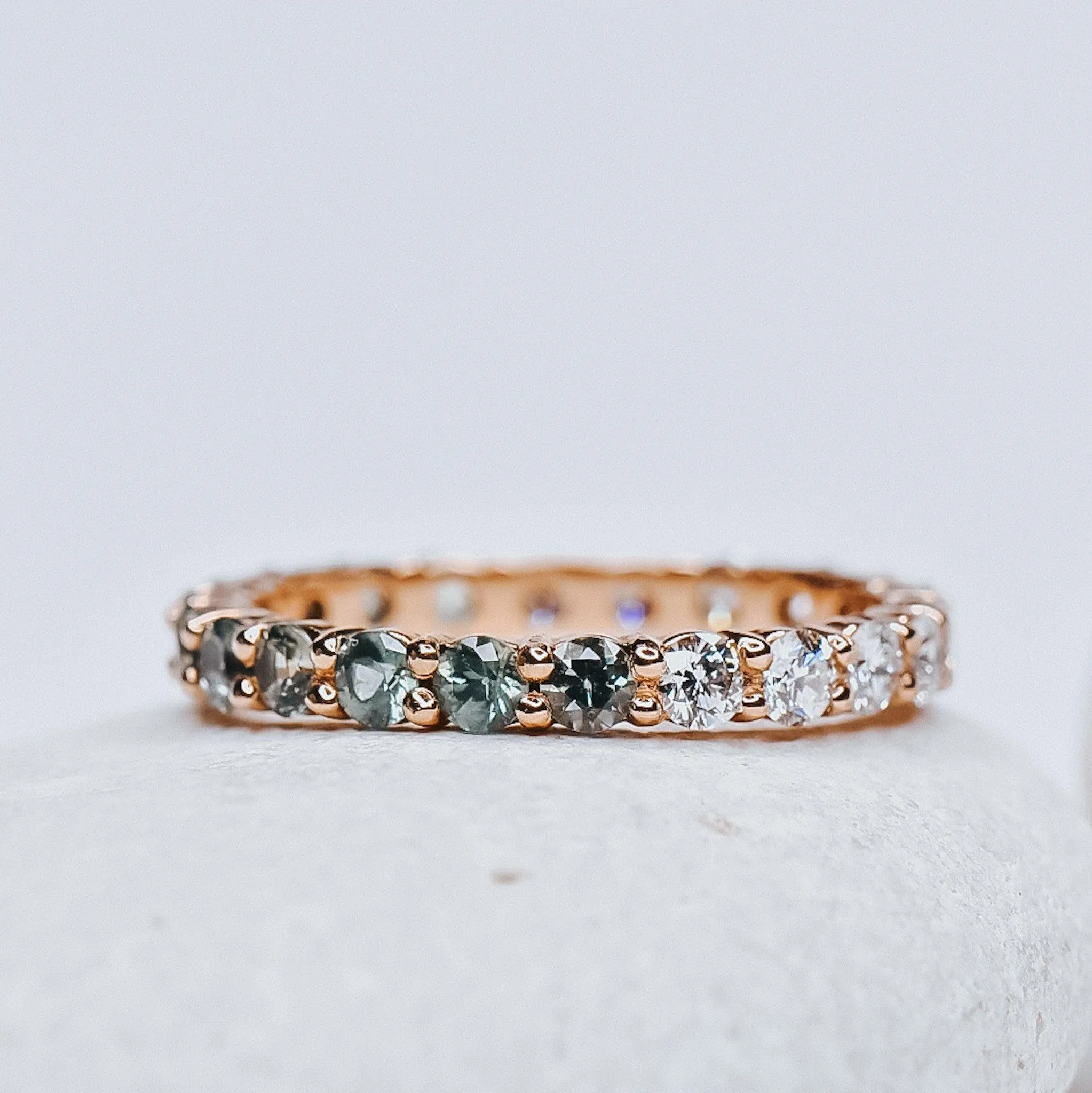 Abigail Eternity Diamond and Montana Sapphire Band