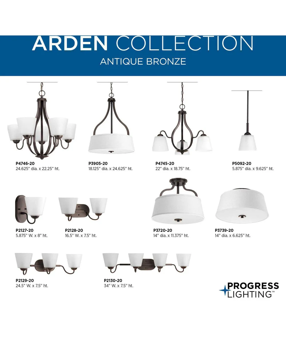 Arden 2-Light 14" Semi-Flush Convertible Antique Bronze