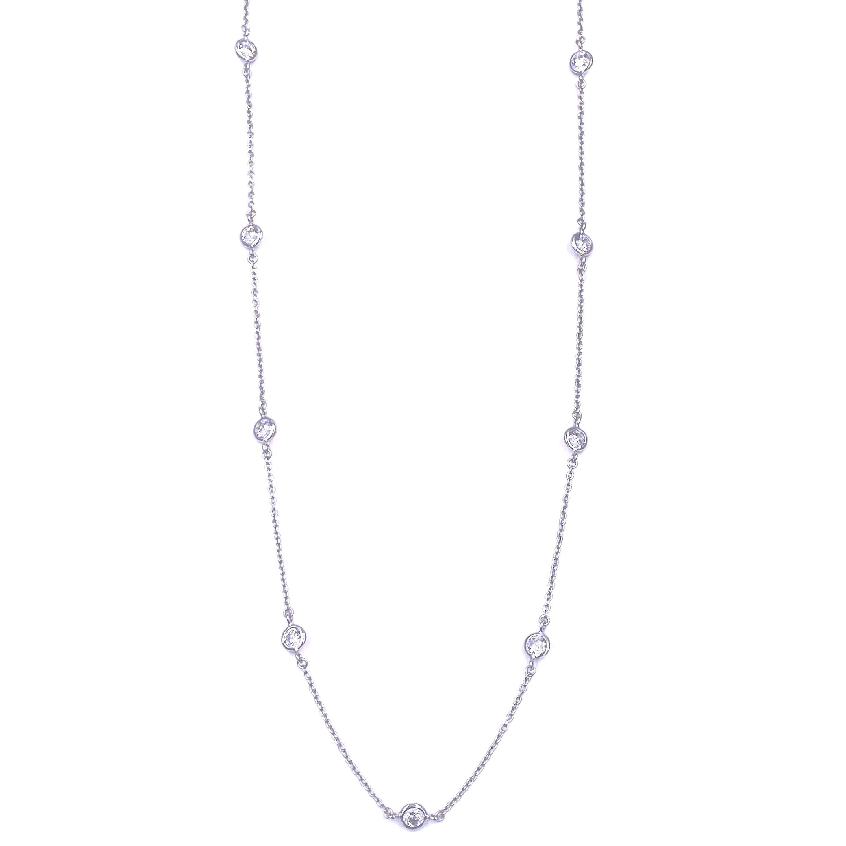 Ashley Gold Sterling Silver CZ By The Yard Design Necklace