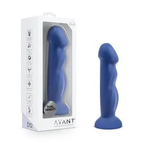 Blush Avant® Suko Indigo D12 - Artisan 8-Inch Curved G-Spot Dildo with Suction Cup Base | Smooth Ultrasilk® Purio™ Silicone