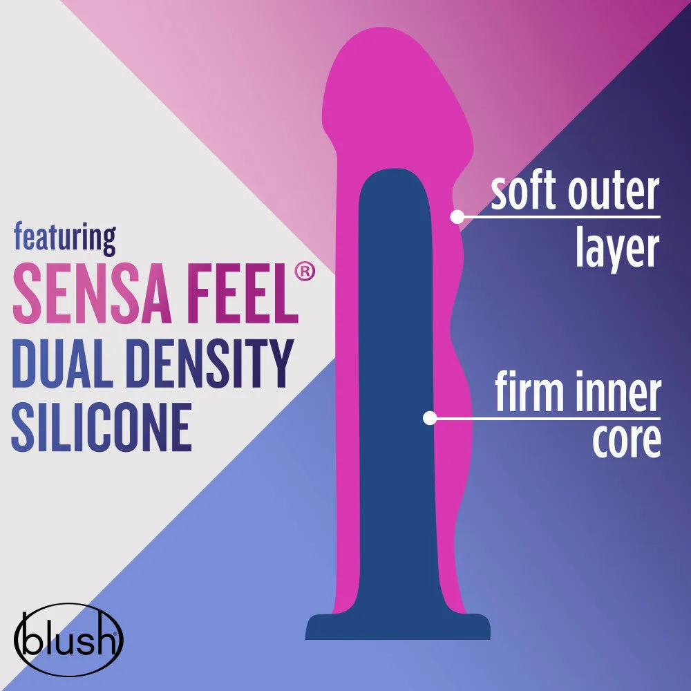 Blush Avant® Suko Indigo D12 - Artisan 8-Inch Curved G-Spot Dildo with Suction Cup Base | Smooth Ultrasilk® Purio™ Silicone