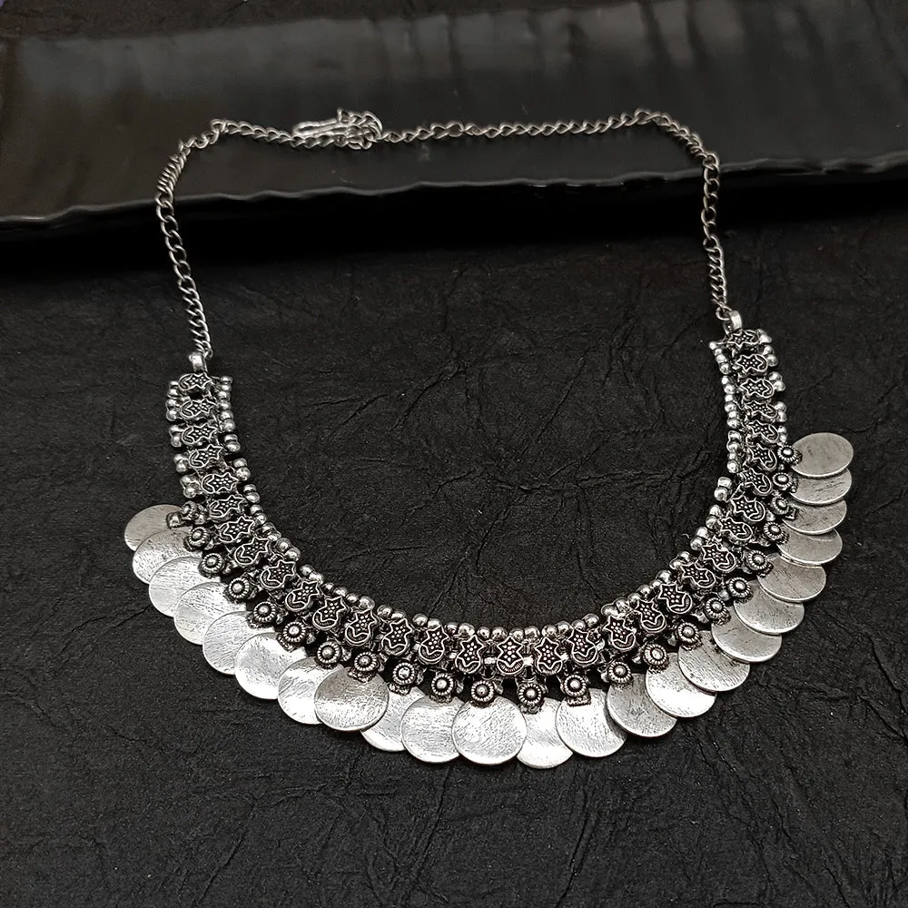 Bhavi Jewel Oxidised Plated Necklace