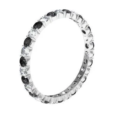 Black and White Diamond Eternity Wedding Ring