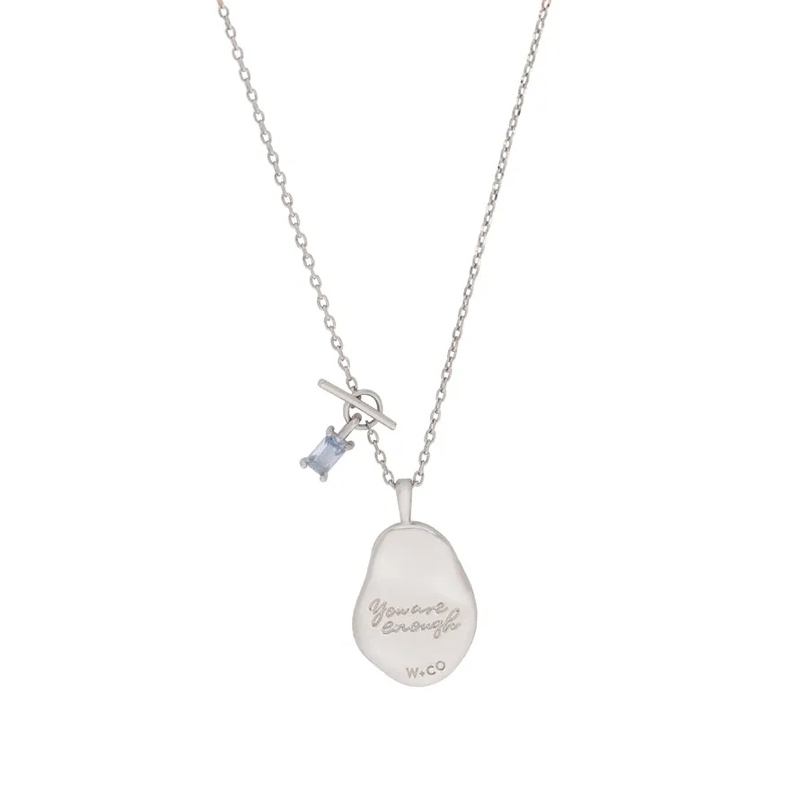 Breathe Silver Mantra Necklace