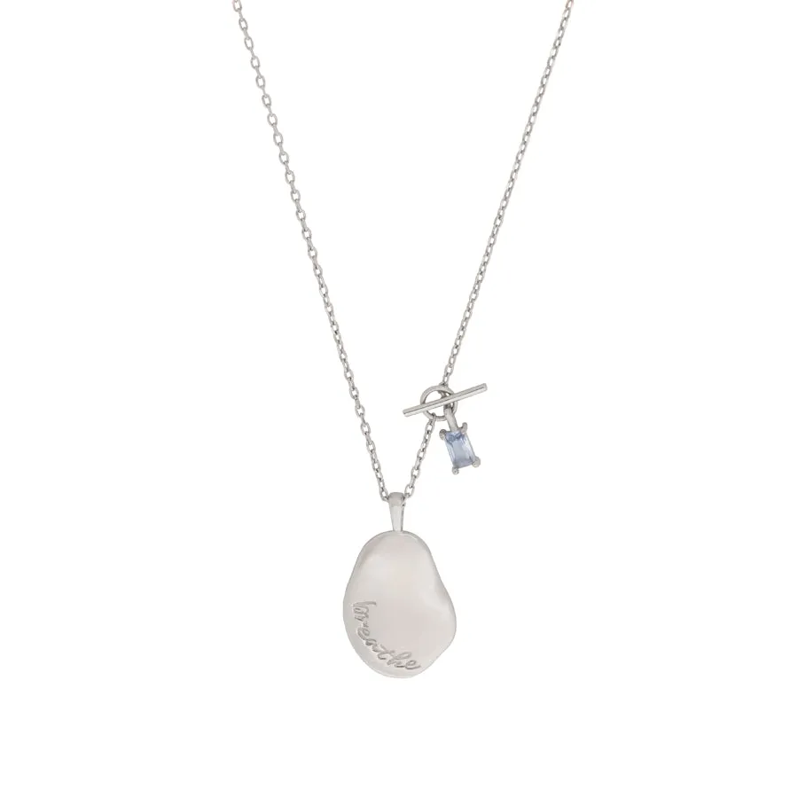 Breathe Silver Mantra Necklace