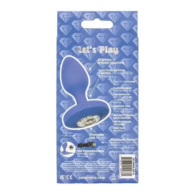 Cheeky Gems Medium Rechargeable Vibrating Probe - Blue