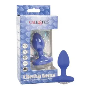 Cheeky Gems Medium Rechargeable Vibrating Probe - Blue