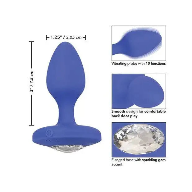 Cheeky Gems Medium Rechargeable Vibrating Probe - Blue
