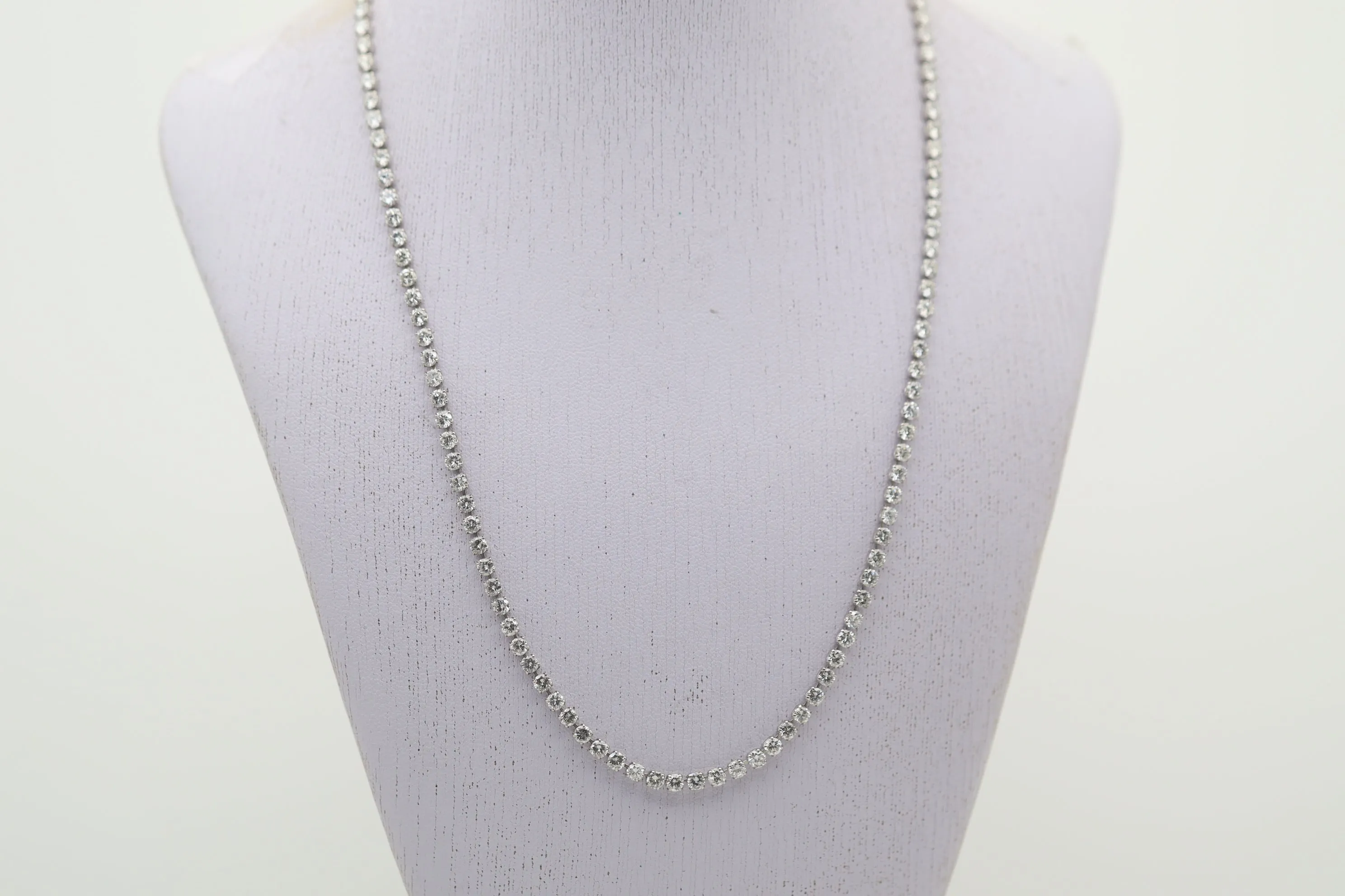 Diamond Platinum Tennis Necklace, 10 Carats