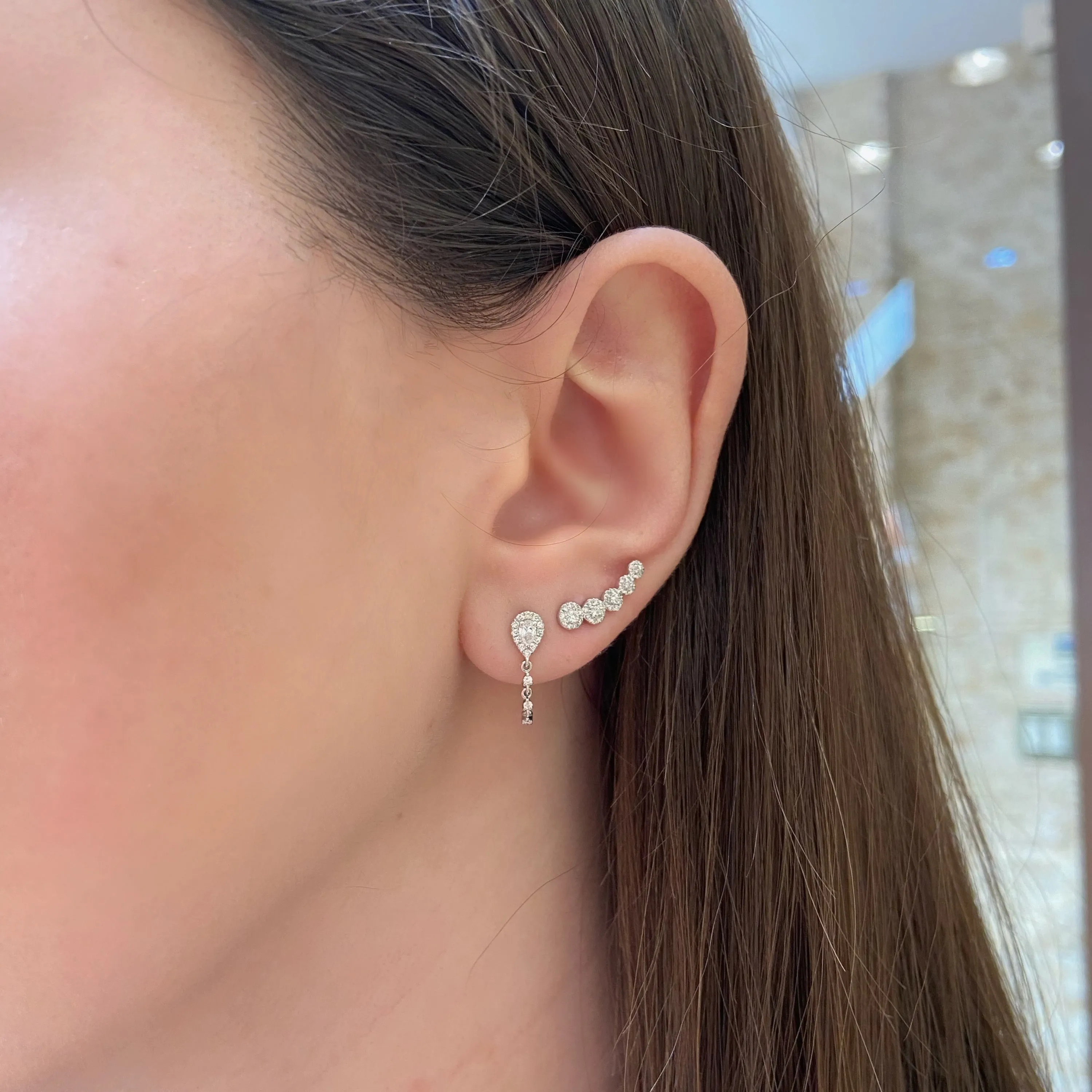 Diamond Teardrop Chain Link Earrings