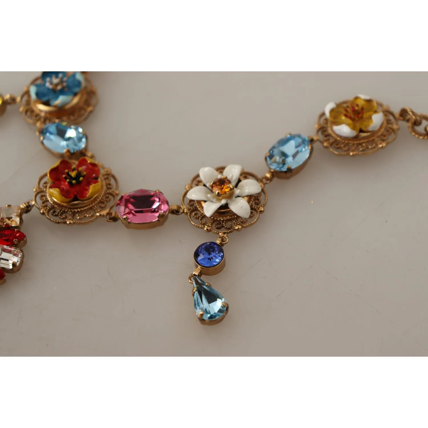Dolce & Gabbana Elegant Floral Statement Necklace
