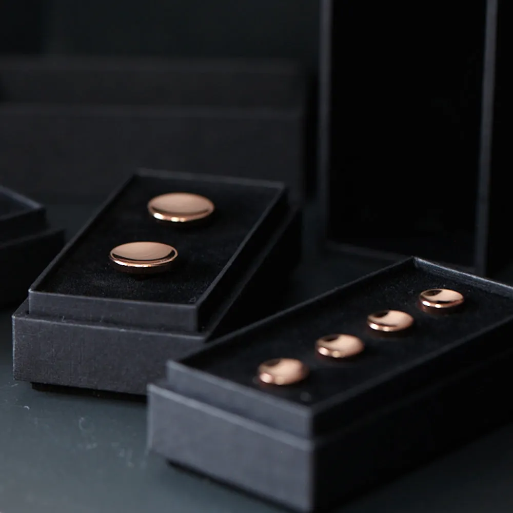 Elliot rose gold cufflinks and shirt stud set