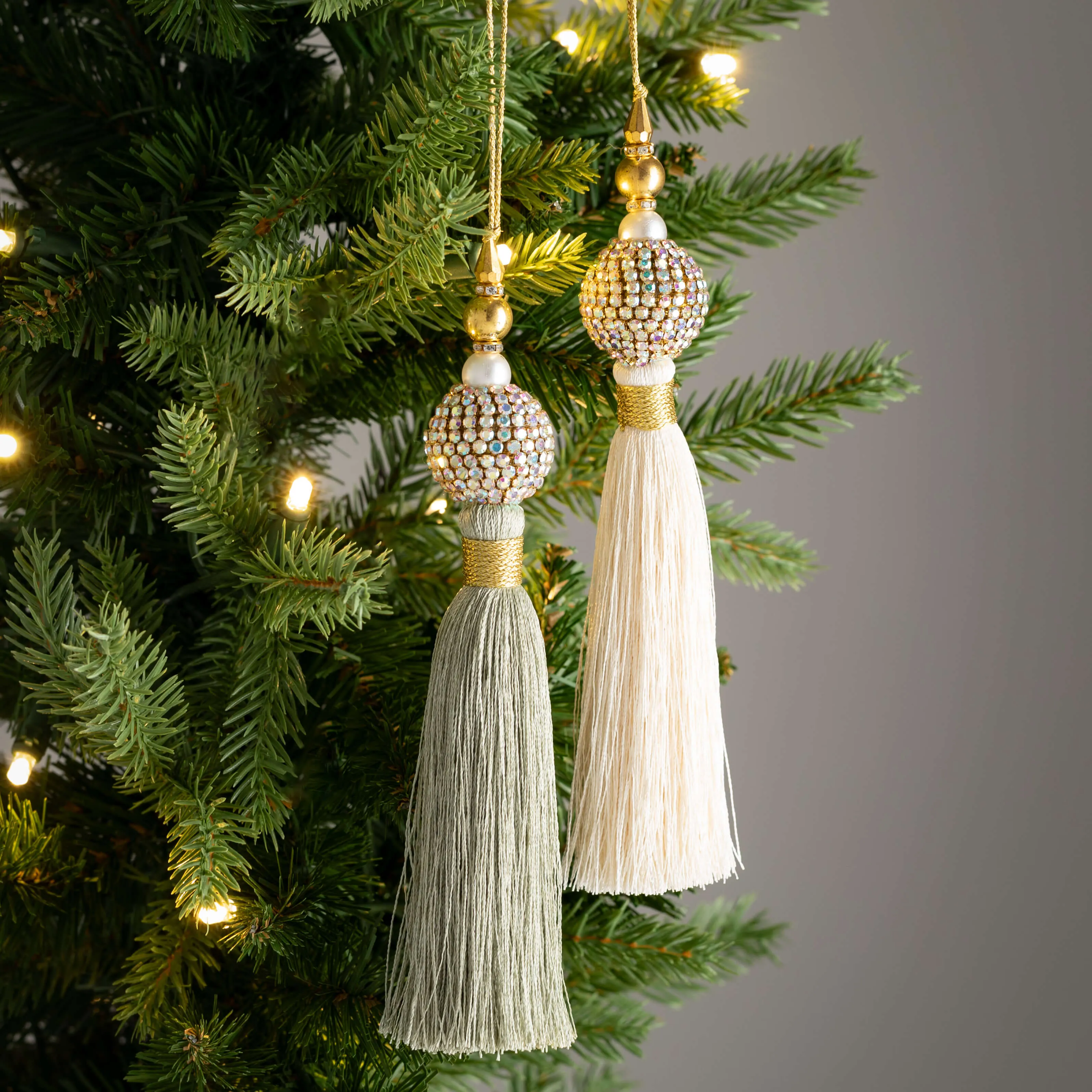Gem Pearl Tassel Ornament Set