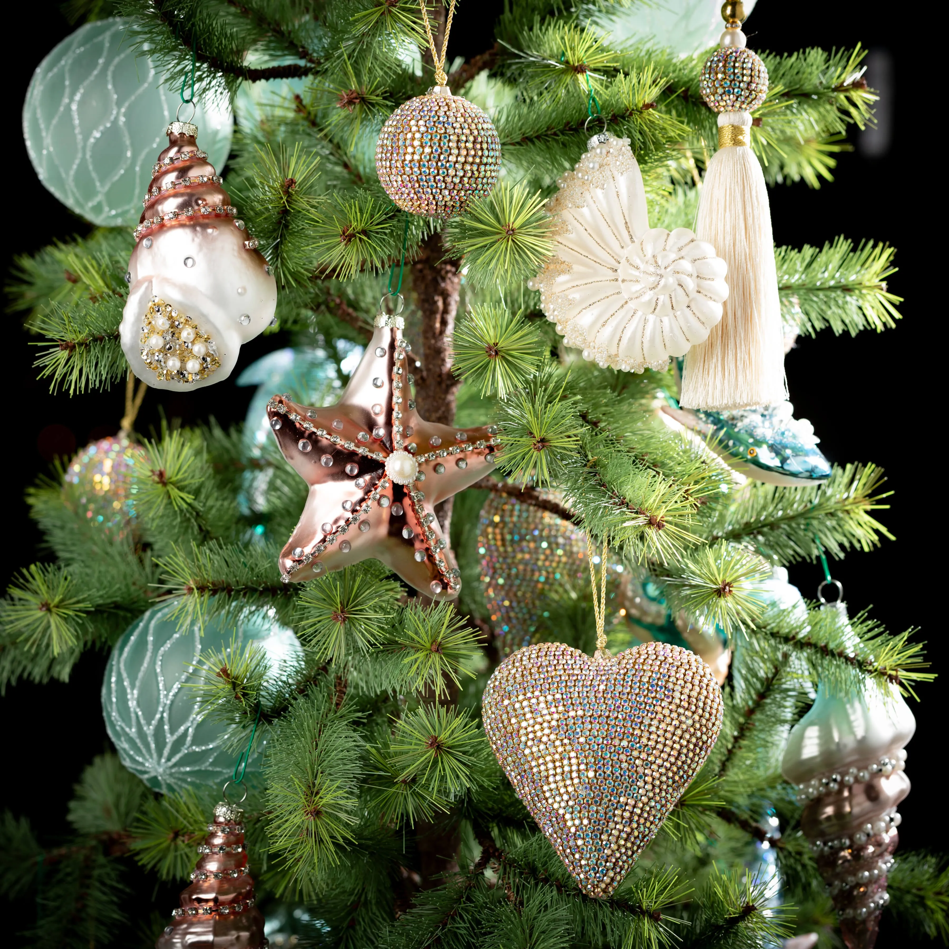 Gem Pearl Tassel Ornament Set