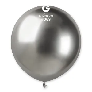 Gemar Latex Balloon #089 Silver 19inch 25 Count Shiny Color