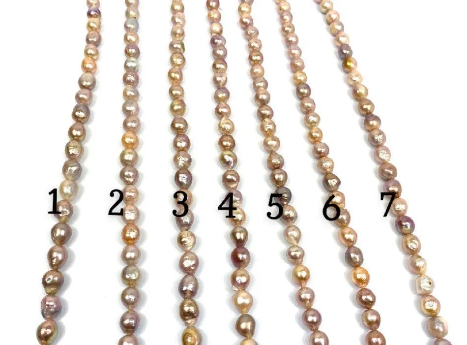 Glamorous 8mm-12mm Edison Pink And Lavender Pearl Strands, 100% Natural Color, Edison Pearls, Sku 977
