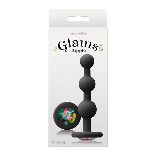 Glams Ripple Anal Beads with Gem
