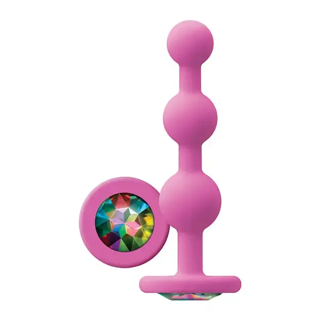 Glams Ripple Anal Beads with Gem
