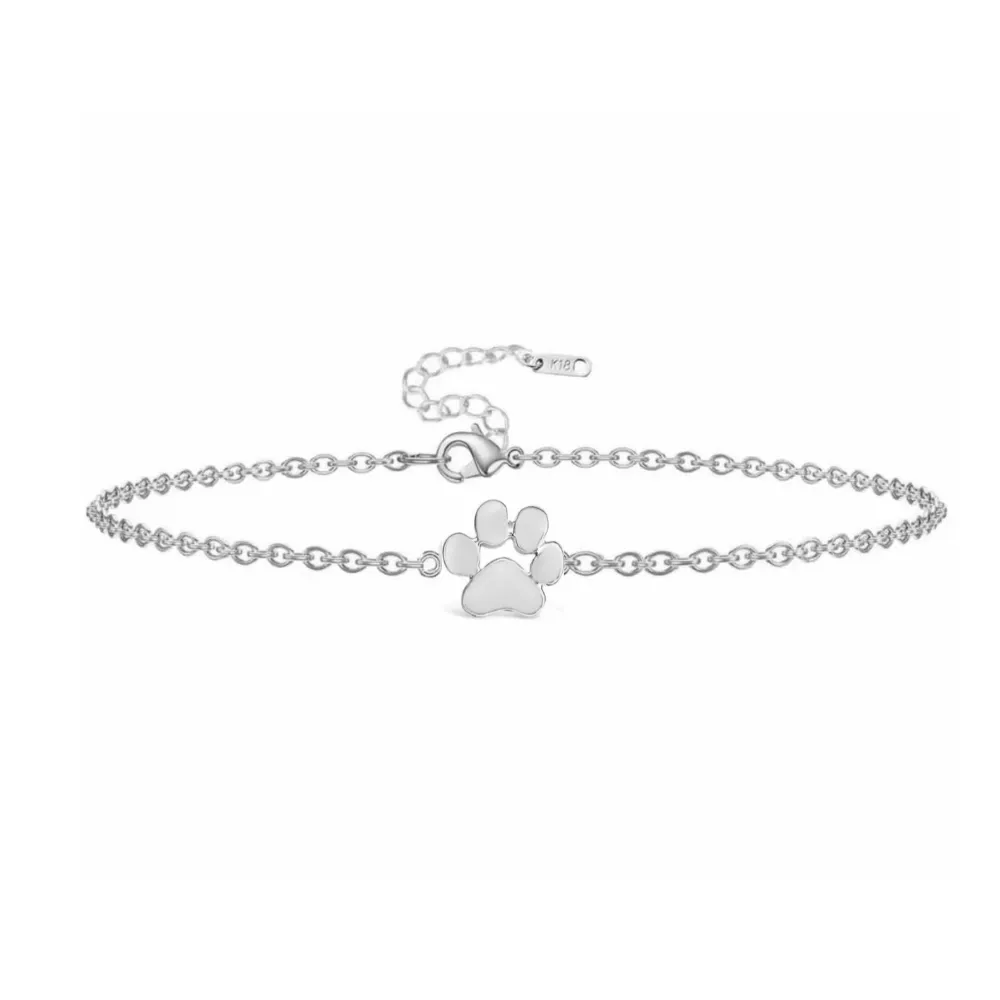Gold-Plated Paw Print Bracelet for Pet Lovers - Available in Gold and Silver