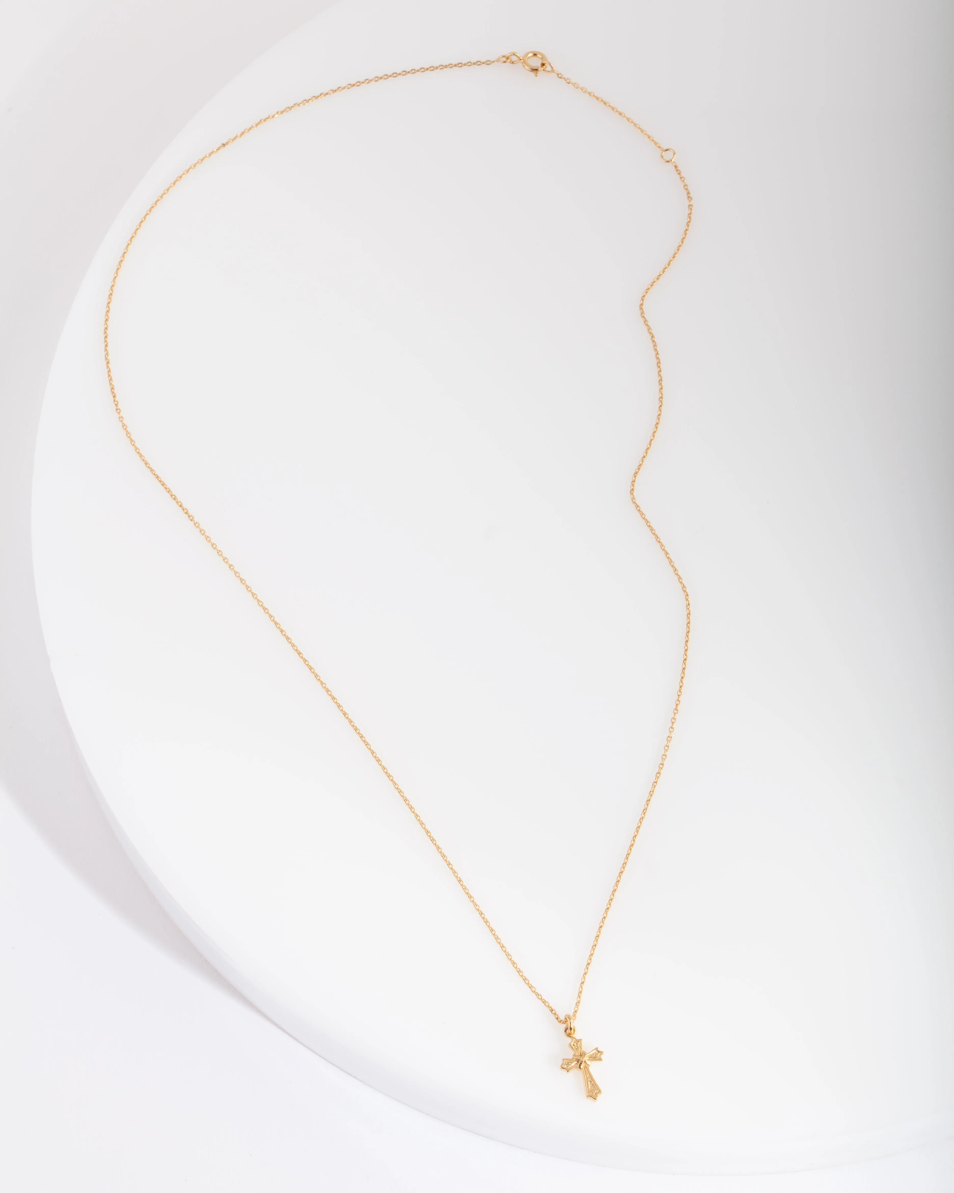 Gold Plated Sterling Silver Cross Necklace