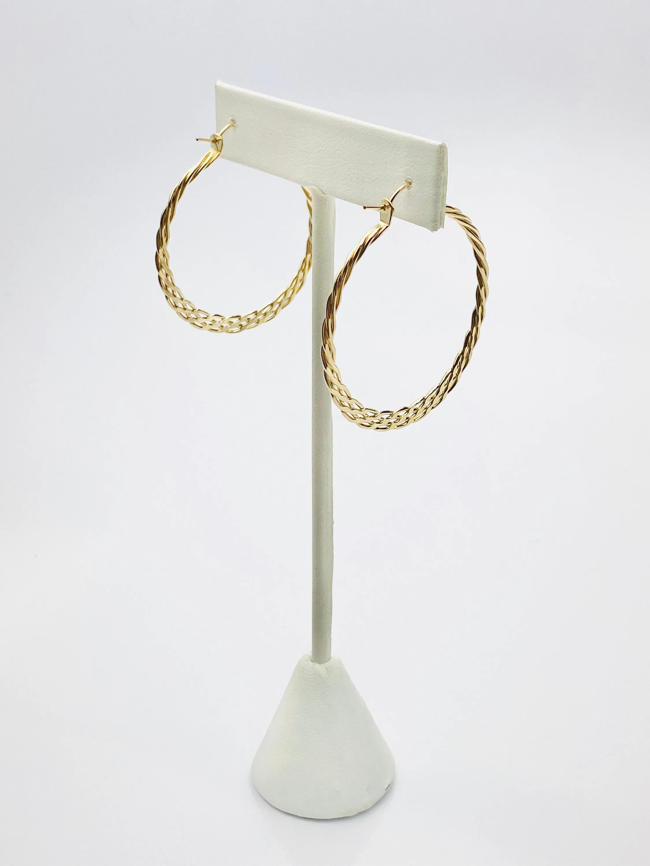 Hoop earrings, woven style, medium size, 14k GF, DE-654 MED