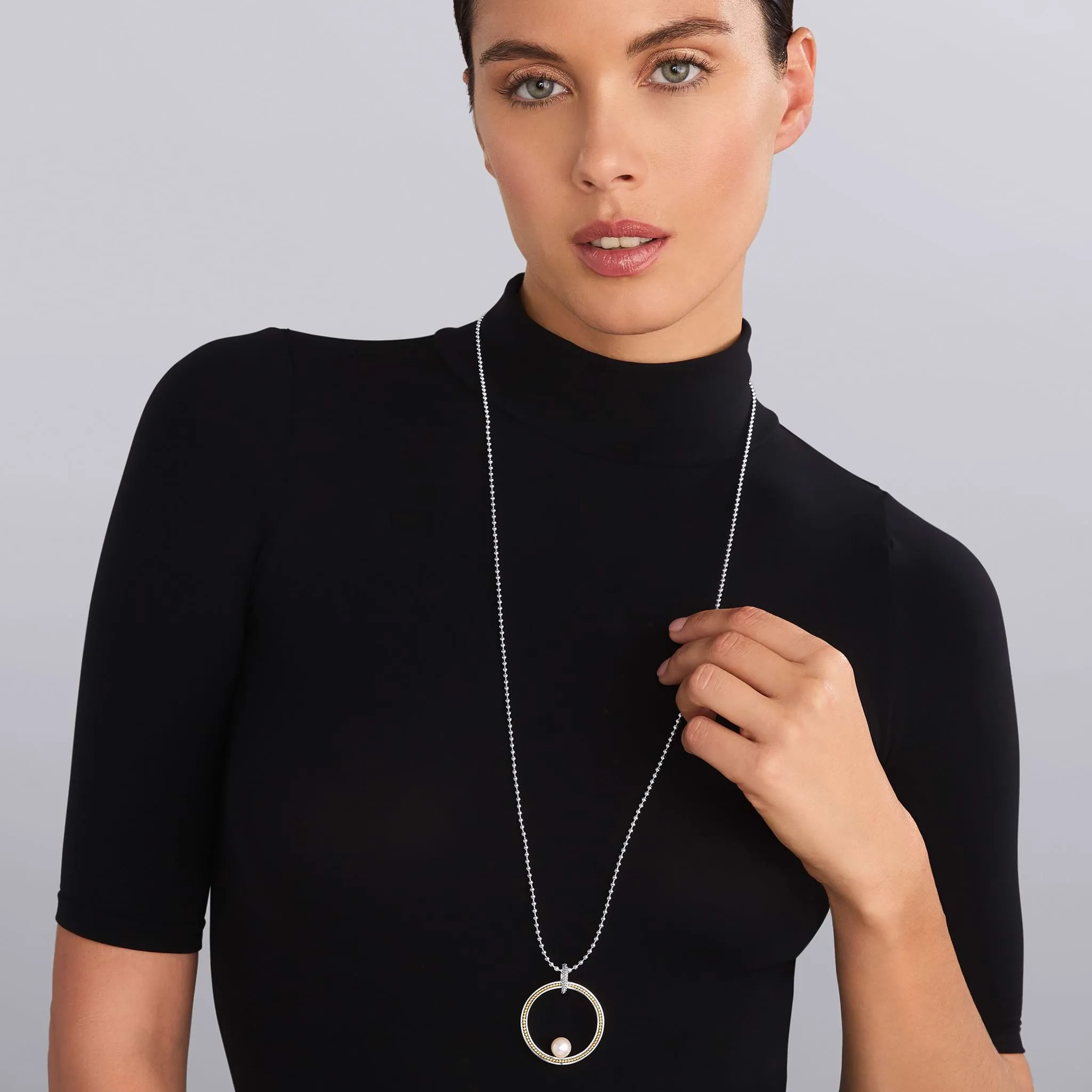 Luna Circle Pearl Statement Necklace